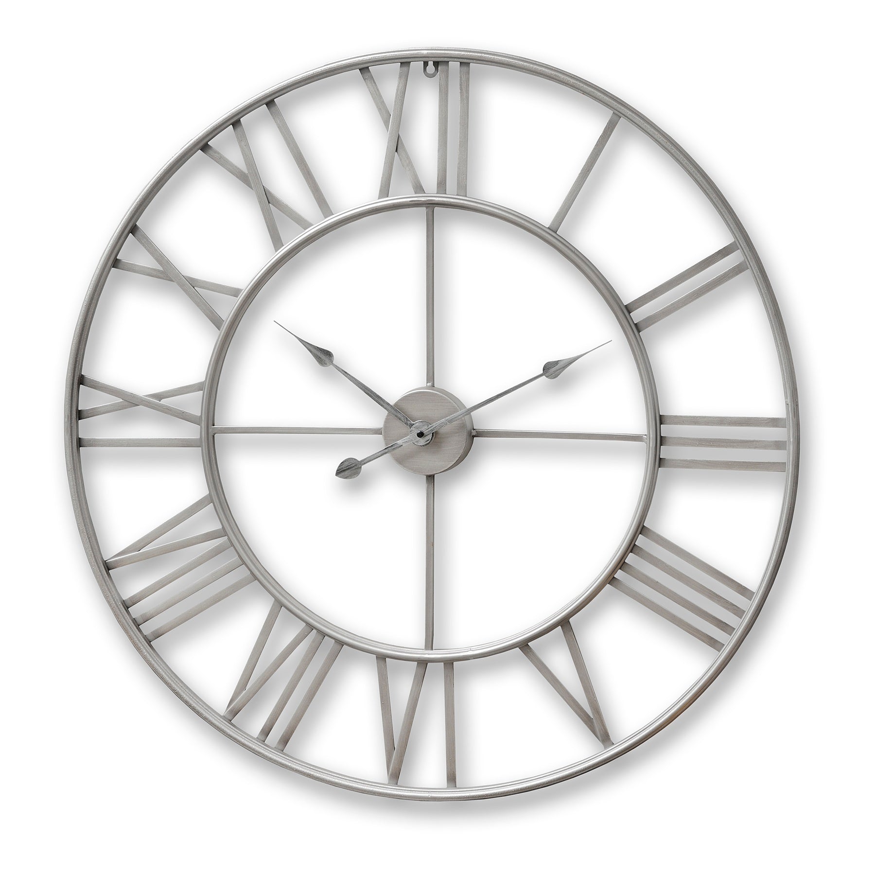 Hill Interiors Large Silver Skeleton Wall Clock