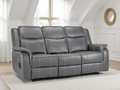 Galaxy Tech Electric Recliner 3 Seater Grey Leather