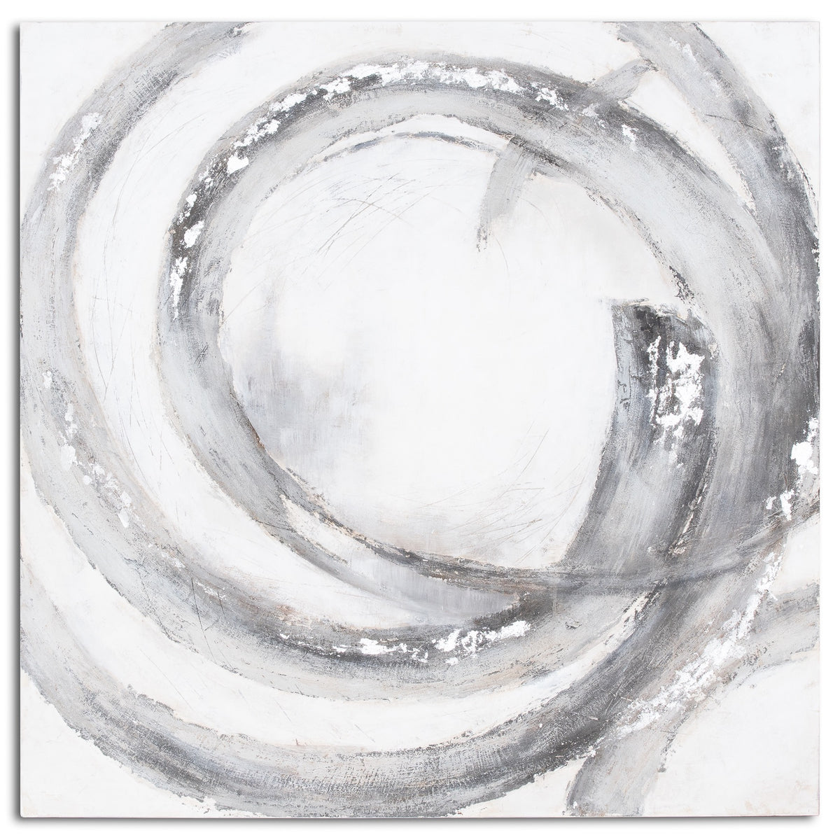 Galaxy Silver And Grey Hand Painted Canvas by Hill Interiors