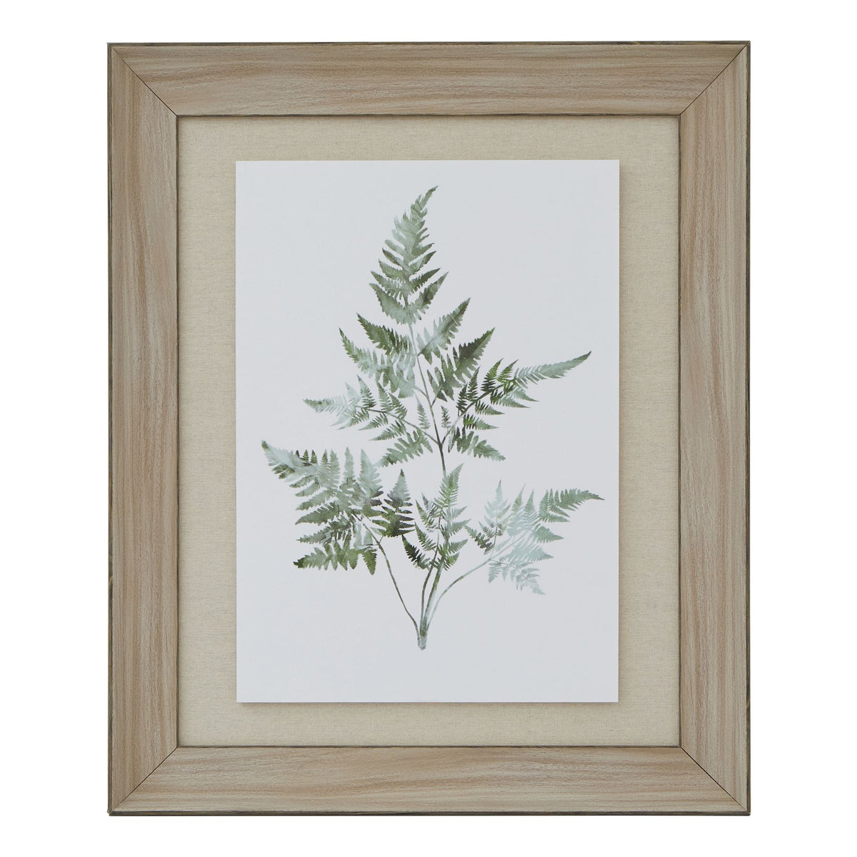 Watercolour Bracken Fern In Washed Wood Frame by Hill Interiors
