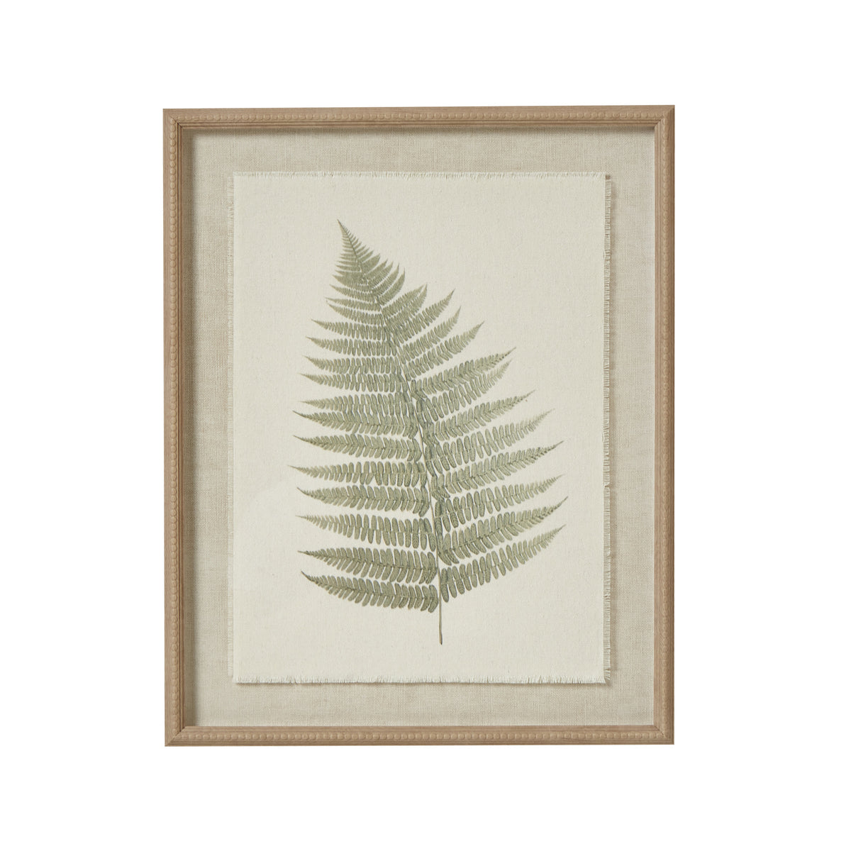 Bracken Art On Texture-Torn Paper With Beaded Frame by Hill Interiors