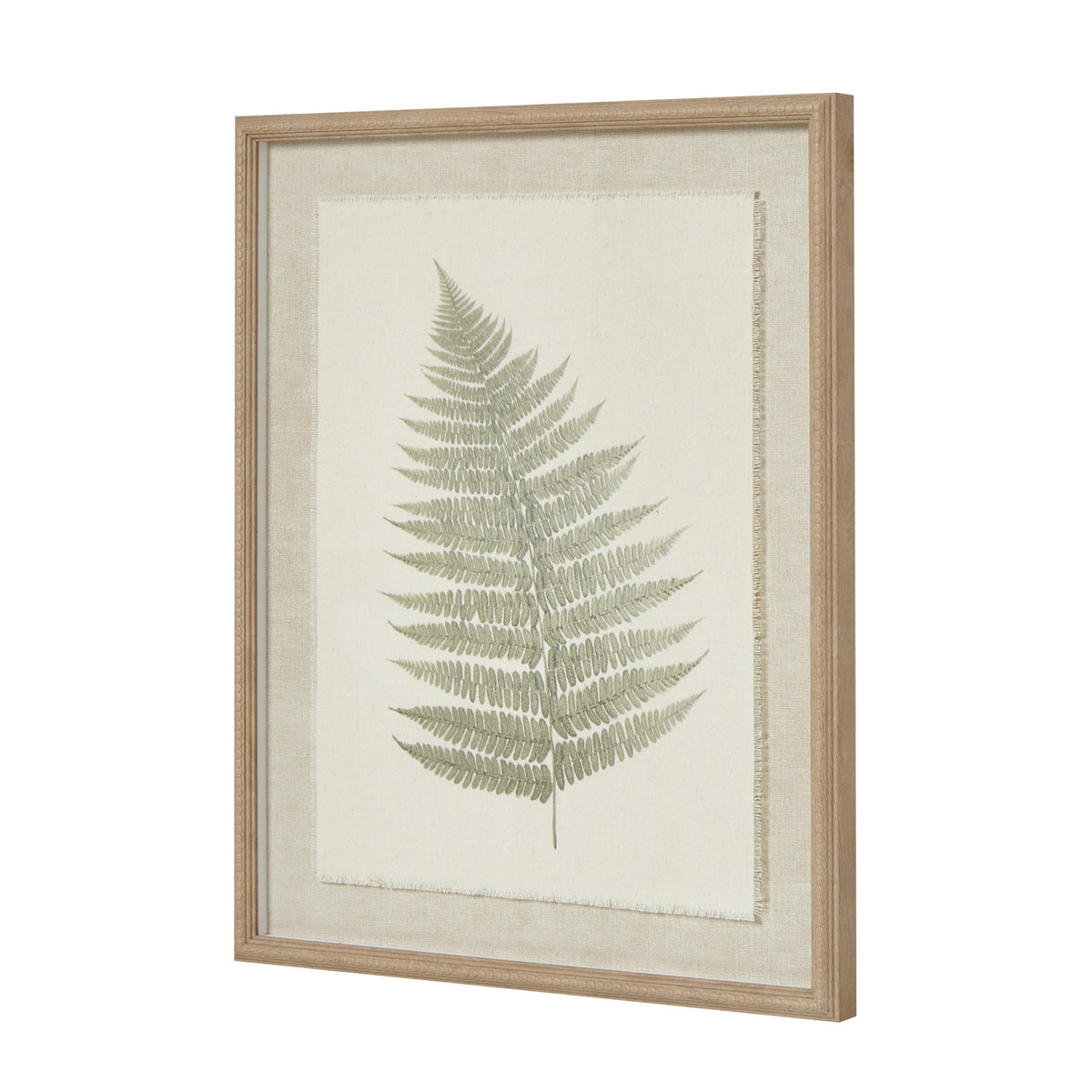 Bracken Art On Texture-Torn Paper With Beaded Frame by Hill Interiors