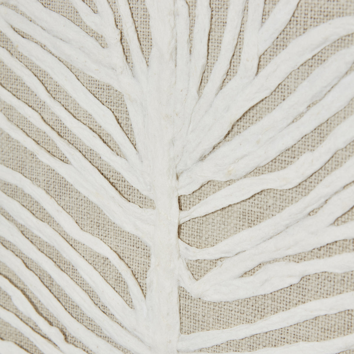 Large Plume White Feather Art Mounted In Beaded Frame by Hill Interiors
