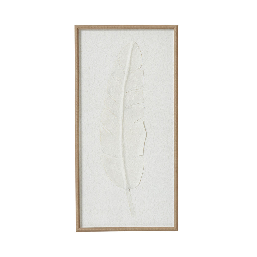 Large Quill White Feather Art Mounted In Beaded Frame by Hill Interiors