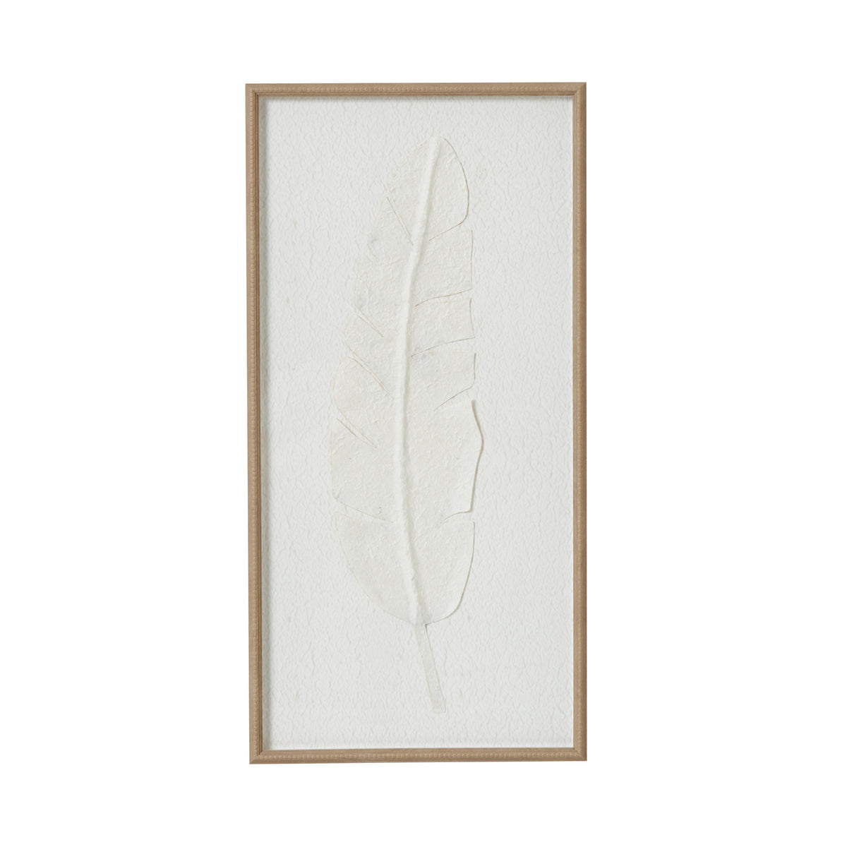 Large Quill White Feather Art Mounted In Beaded Frame by Hill Interiors