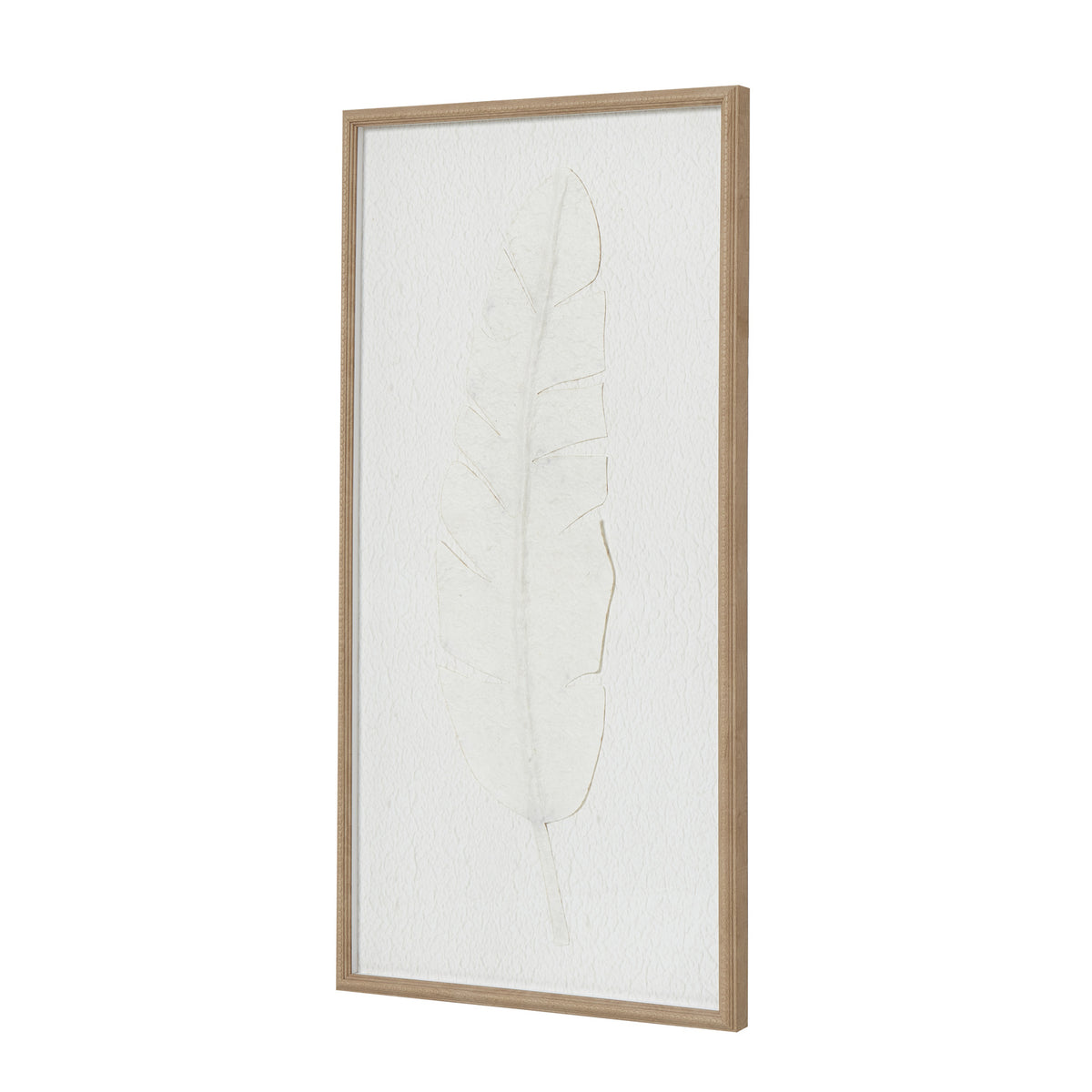 Large Quill White Feather Art Mounted In Beaded Frame by Hill Interiors