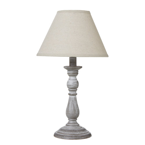 Augusta Column Table Lamp With Linen Shade - Main product image | LA Home Decor