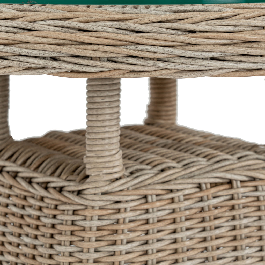Amalfi Collection Outdoor Bistro Table With Wood Top