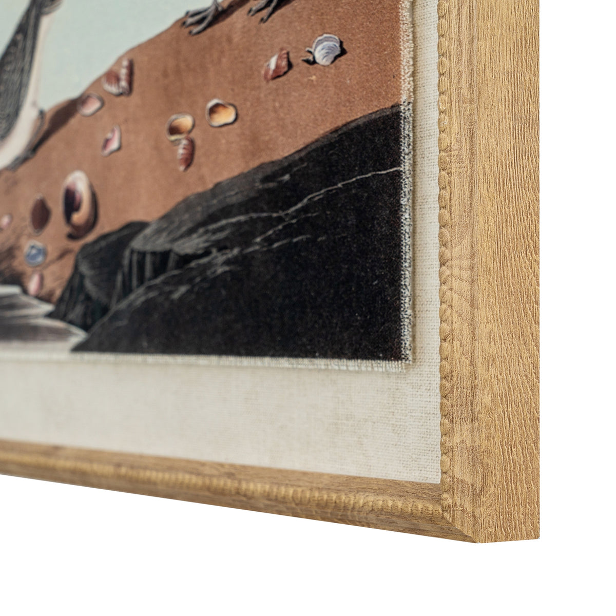 Flora & Fauna Collection Stints On Linen In Beaded Frame by Hill Interiors