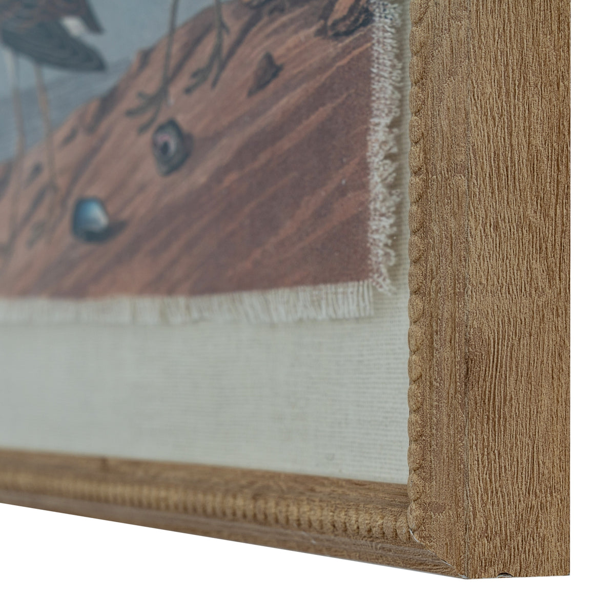 Flora & Fauna Collection Sandpipers On Linen In Beaded Frame by Hill Interiors