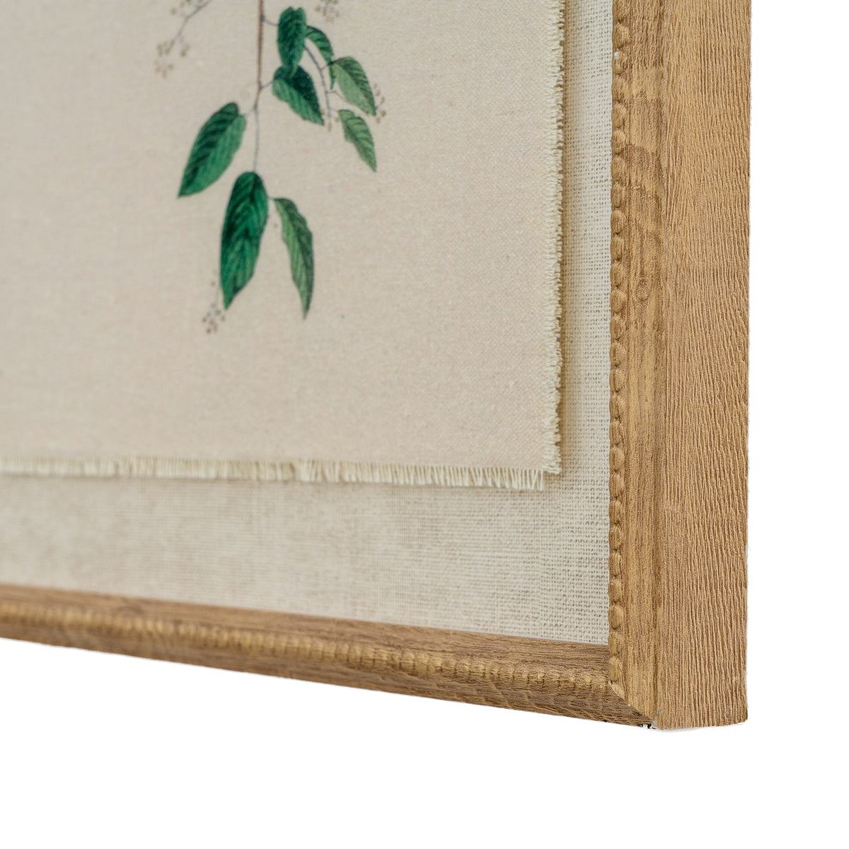 Flora & Fauna Collection Chickadees On Linen In Beaded Frame by Hill Interiors