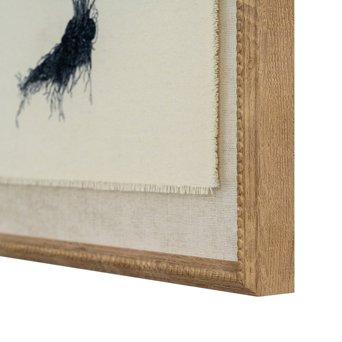 Flora & Fauna Collection Spleenwort On Linen In Beaded Frame by Hill Interiors