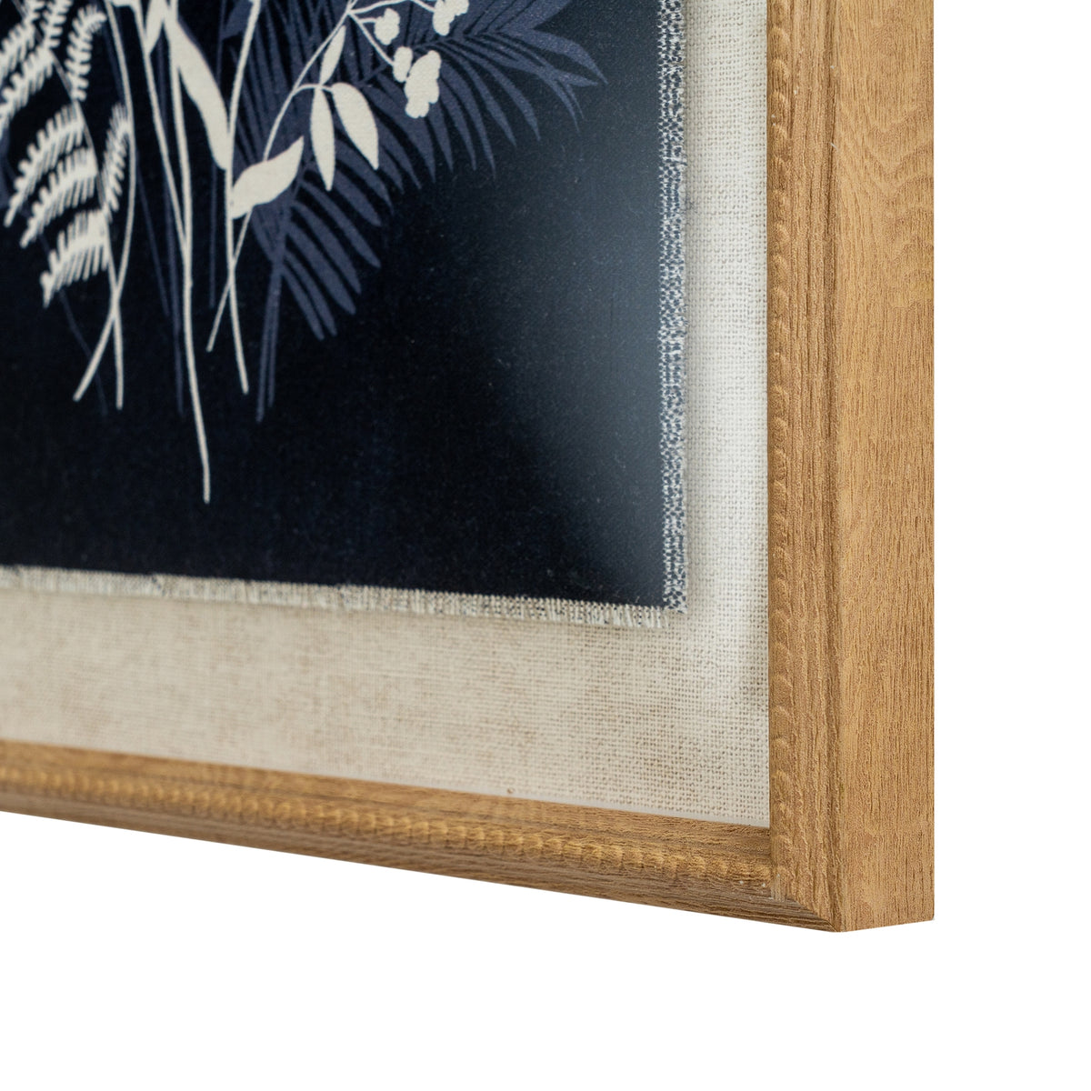 Flora & Fauna Collection Meadow On Linen In Beaded Frame by Hill Interiors