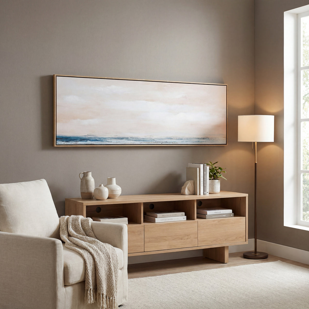 Ondra Hand Painted Canvas In Frame by Hill Interiors