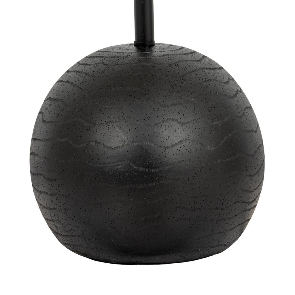 Black Cannon Floor Lamp With Hessian Shade