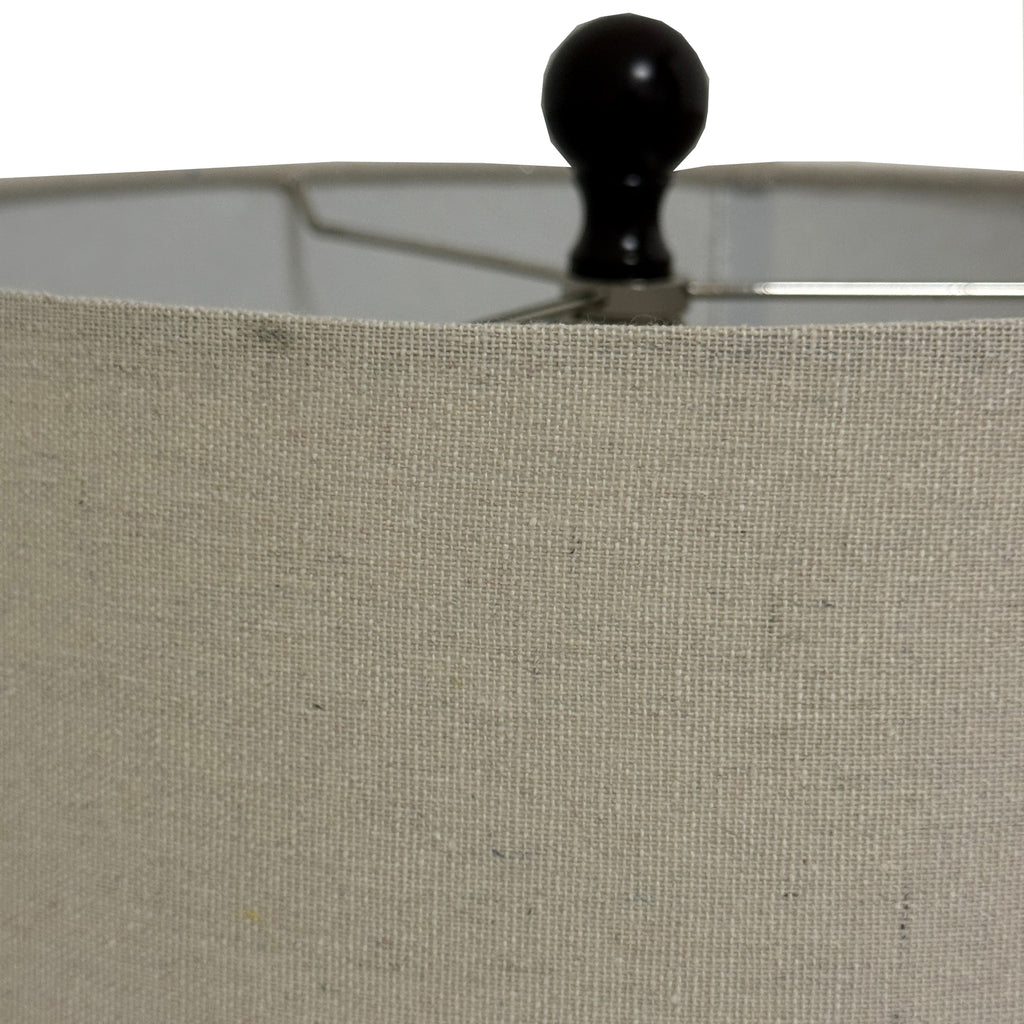 Sepia Shadows Squat Table Lamp With Linen Shade