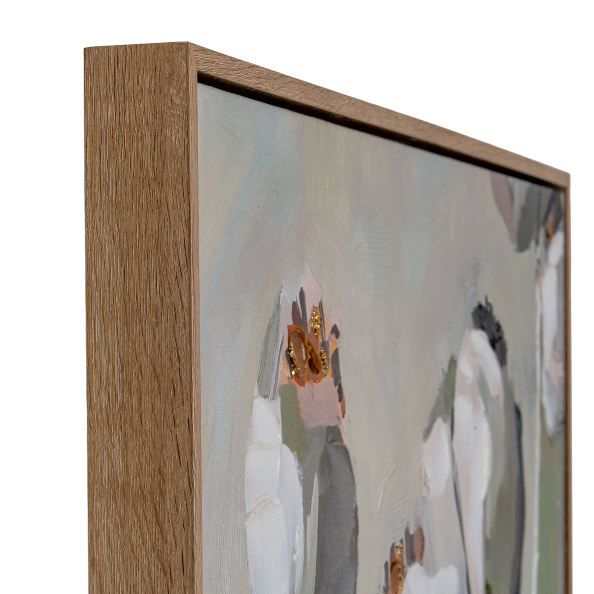 Poppy Heads Hand Painted Canvas in Frame by Hill Interiors