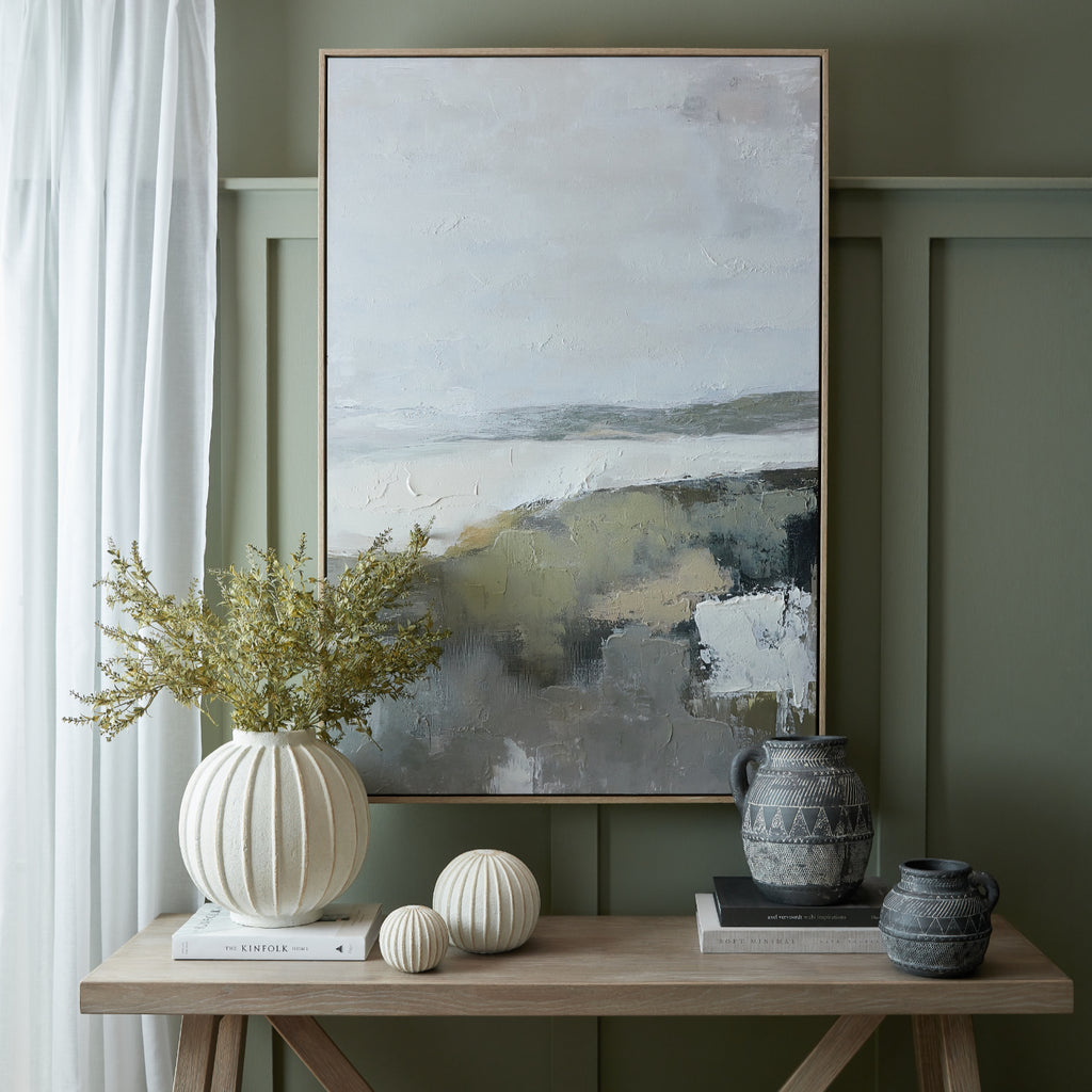 Hillside View Hand Painted Canvas in Frame by Hill Interiors