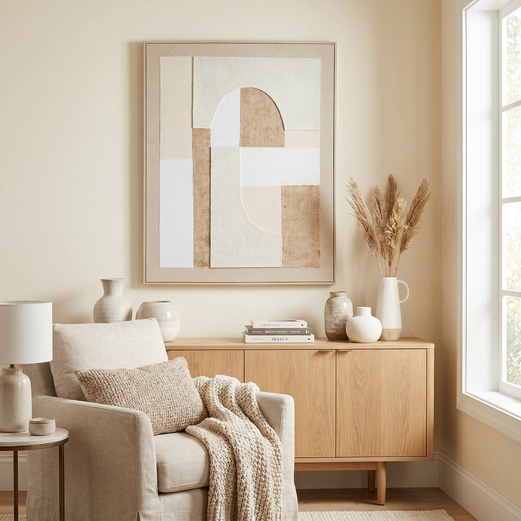 Portina Linen Textured Canvas in Frame by Hill Interiors