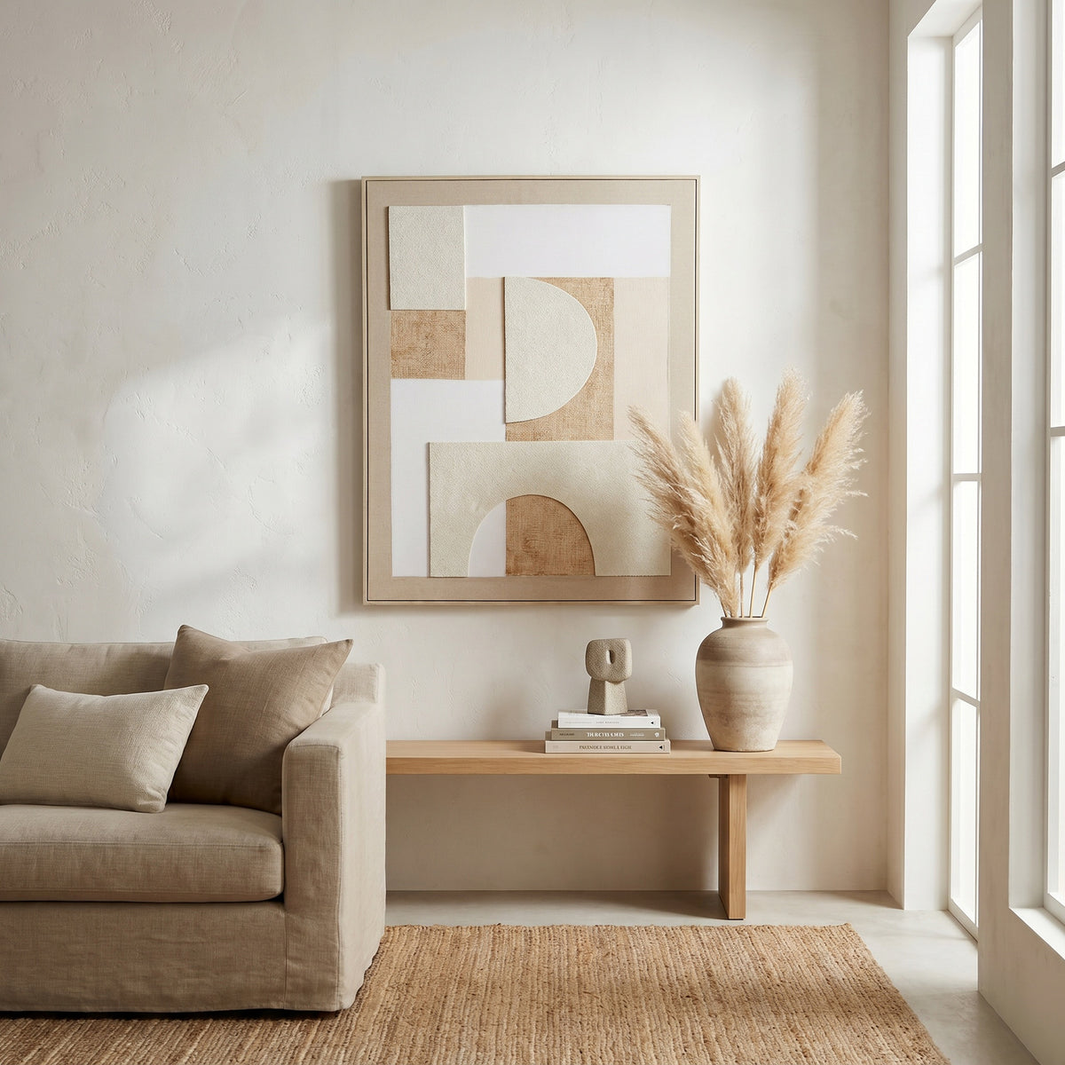 Lumera Linen Textured Canvas in Frame by Hill Interiors