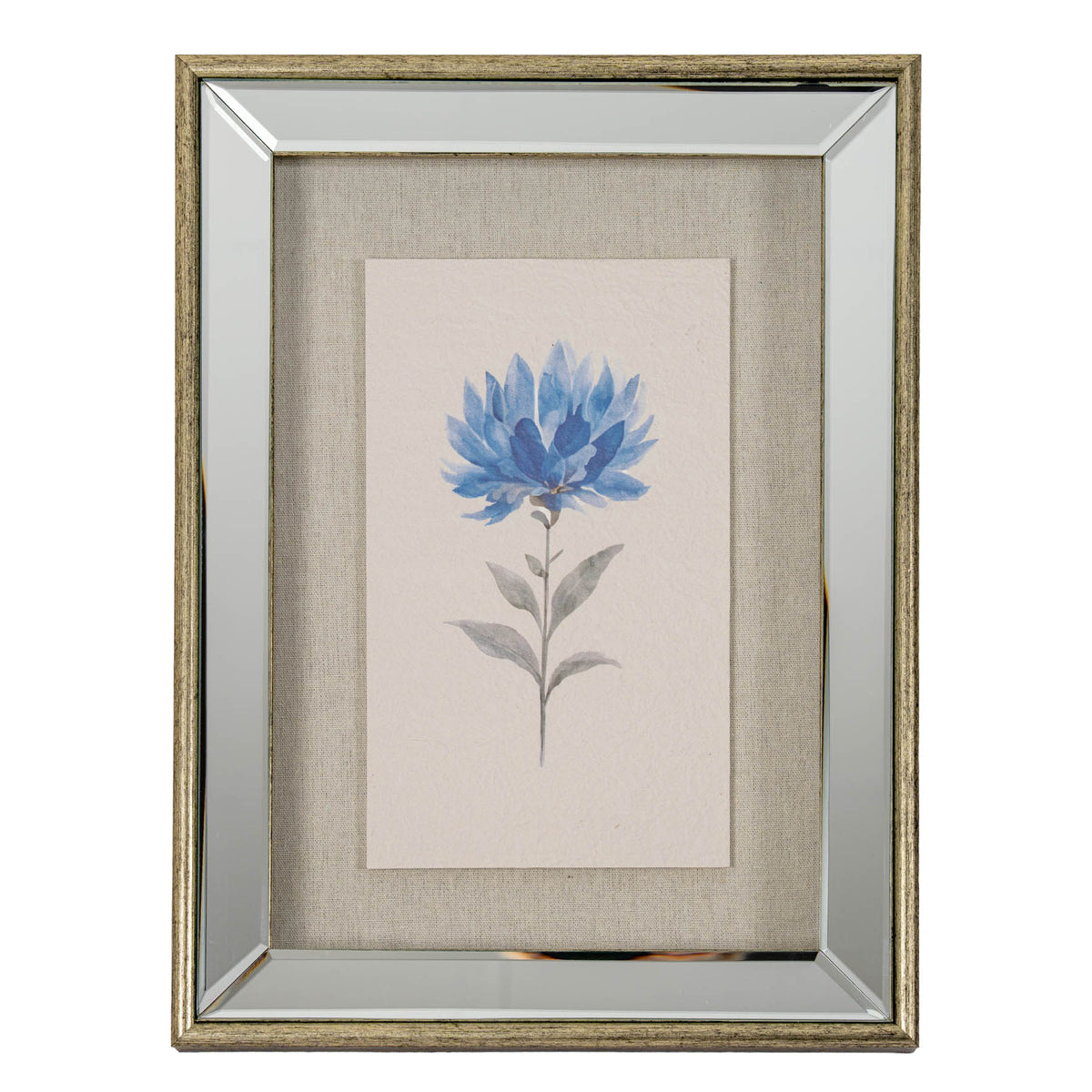 Rosalie Textured Paper Dahlia in Mirrored Frame by Hill Interiors