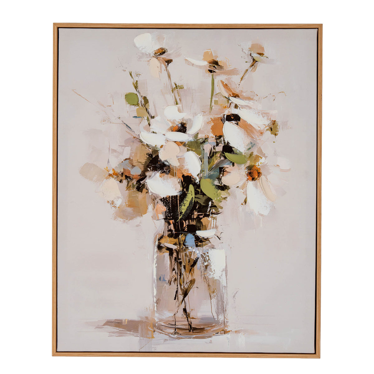Still Life Cosmos Hand Painted Canvas in Frame by Hill Interiors