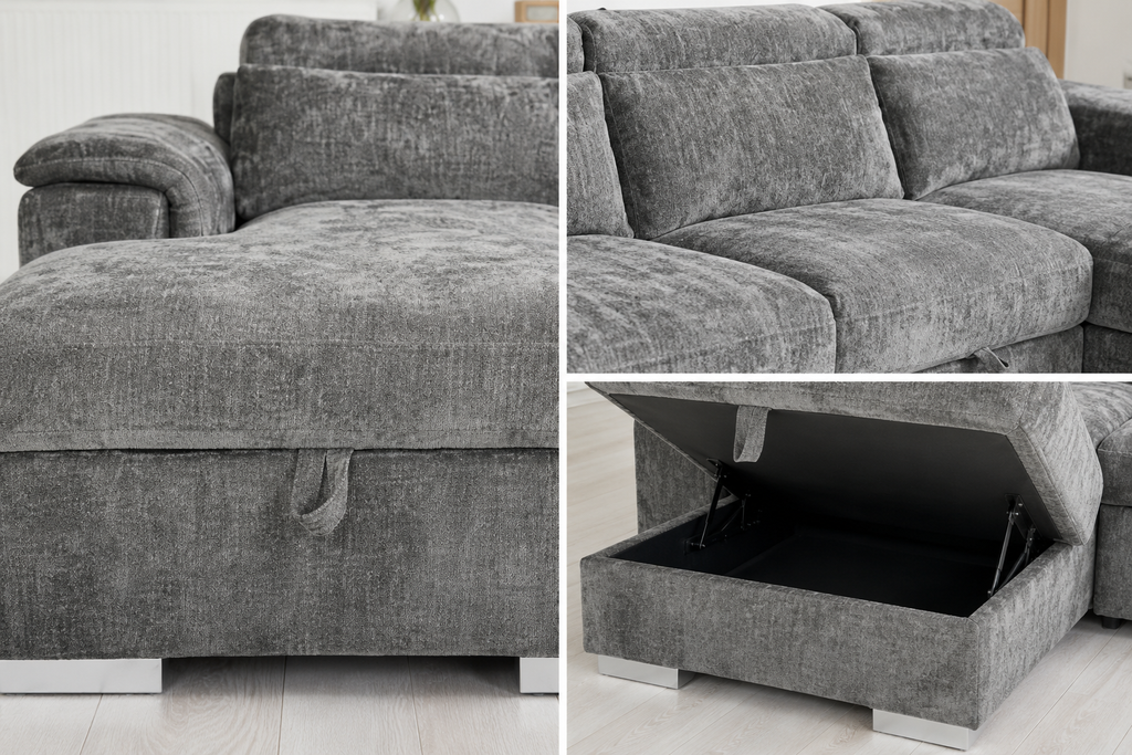 Alaya Grey Sofabed, sofa corner
