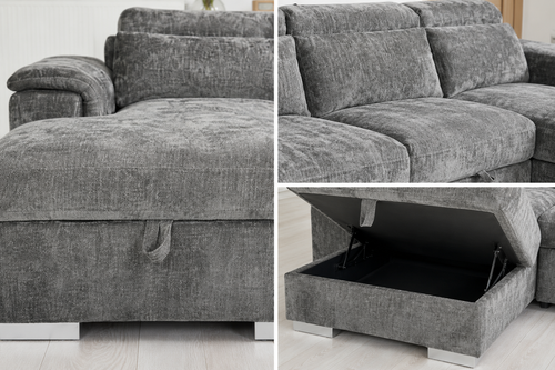 Alaya Grey Sofabed, sofa corner