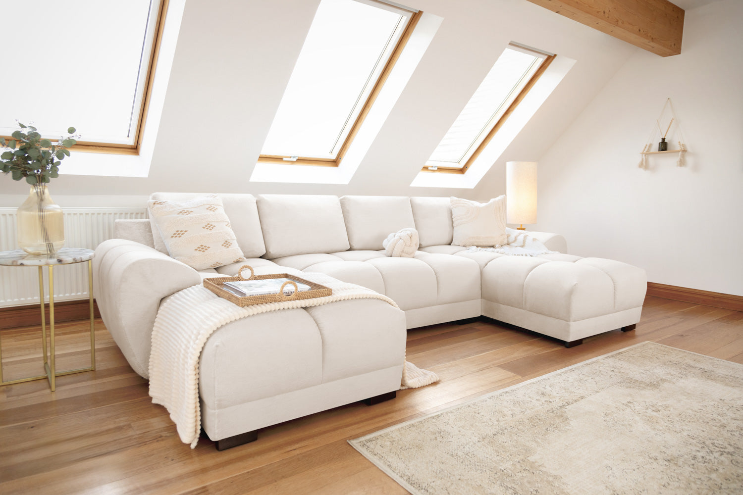 Azzuro Sofa Cream U Shape Corner