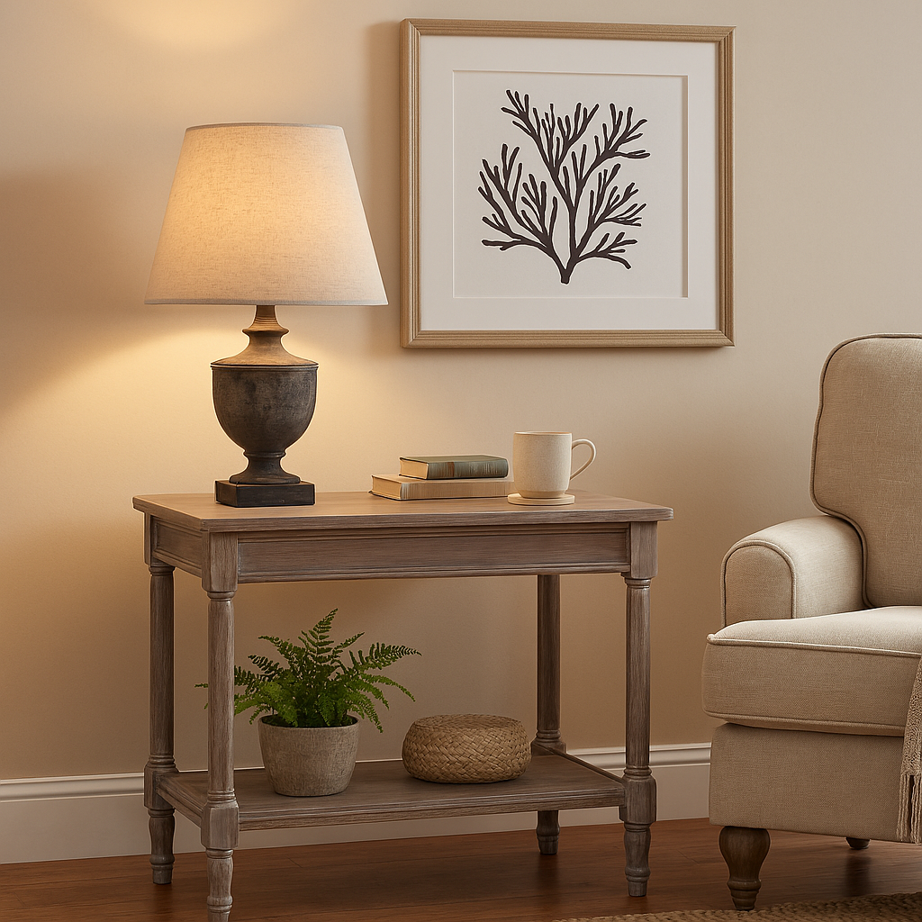 Incia Urn Wooden Table Lamp