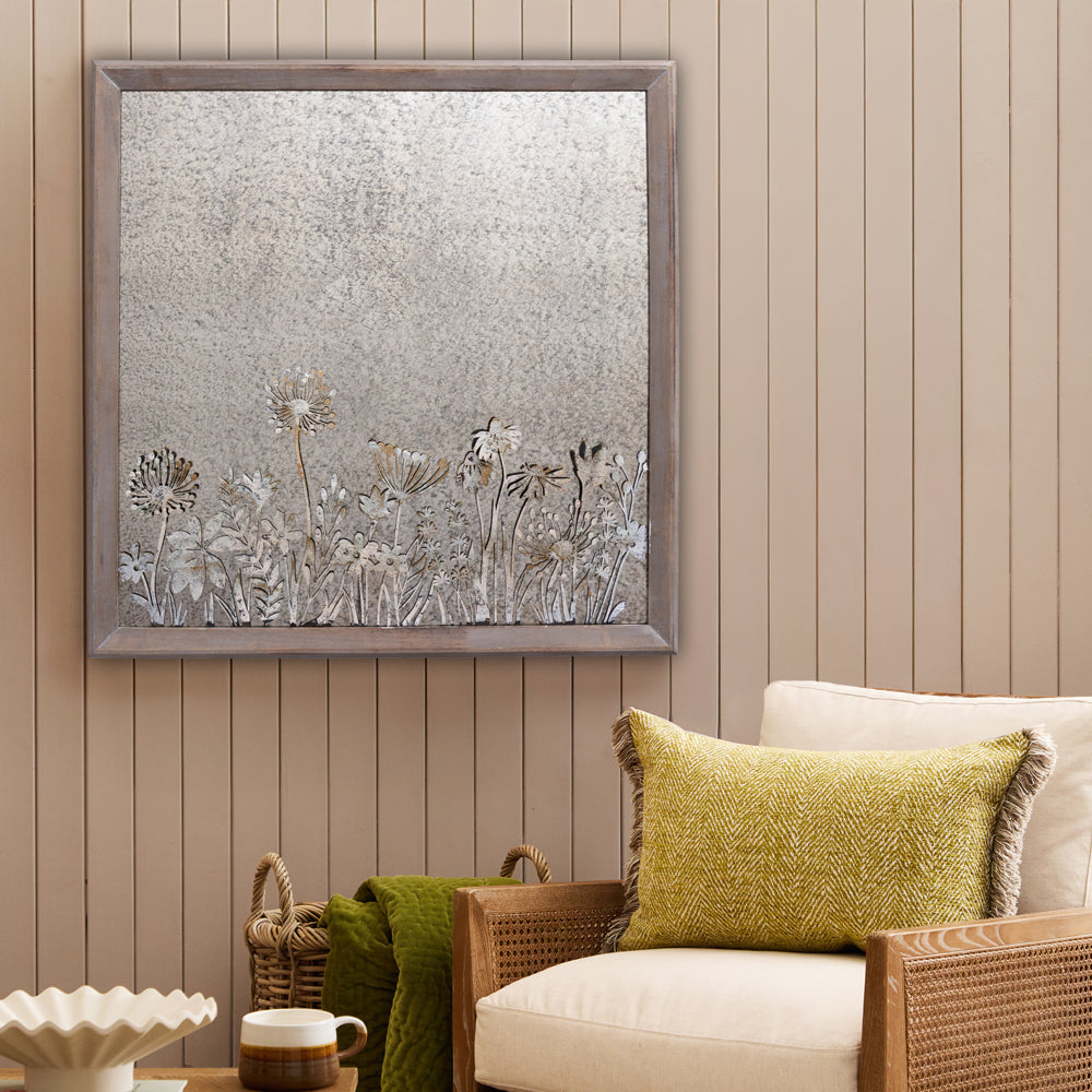 Fleur Et Faune Square Antique Wall Mirror – Greywash