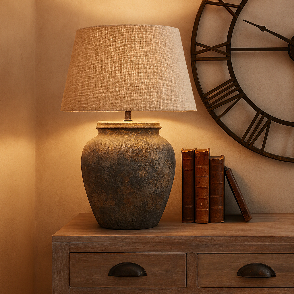 Castello Aged Stone Ceramic Table Lamp - Main product image | LA Home Decor