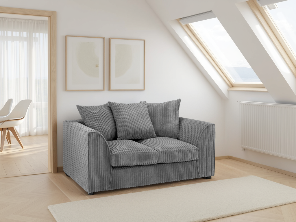 Harley Jumbo Sofa Grey 2 Seater